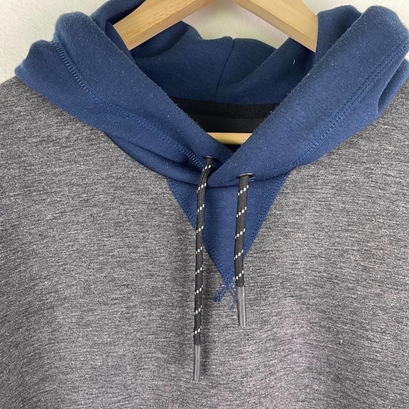 Lucky Brand Breathe Easy Tech Hoodie Grey Navy Blue Colorblock Men's Large - Picture 4 of 10